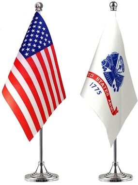 Amazon Red White Blue US and US Army Table Flag Set
